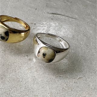 アメリヴィンテージ(Ameri VINTAGE)のDalmatian stone ring silver No.966(リング(指輪))