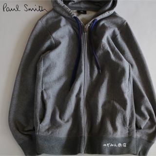 ポールスミス(Paul Smith)の【PAUL SMITH】美品　パーカー　フーディー　ロゴ刺繍　灰　M★(パーカー)