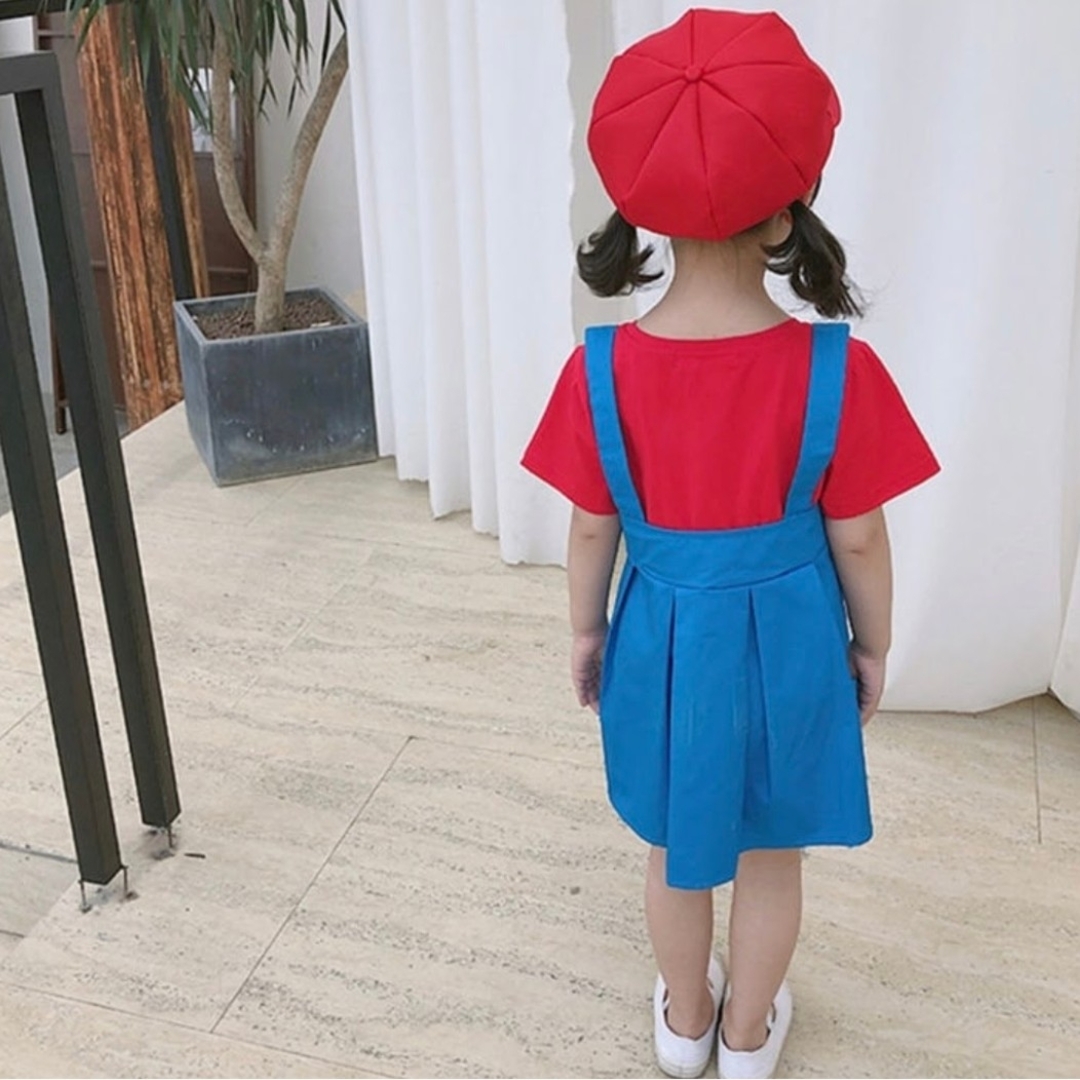 ☆半袖 マリオ ワンピース 子ども服 仮装 ハロウィン　USJ ユニバ キッズ/ベビー/マタニティのキッズ服女の子用(90cm~)(ワンピース)の商品写真