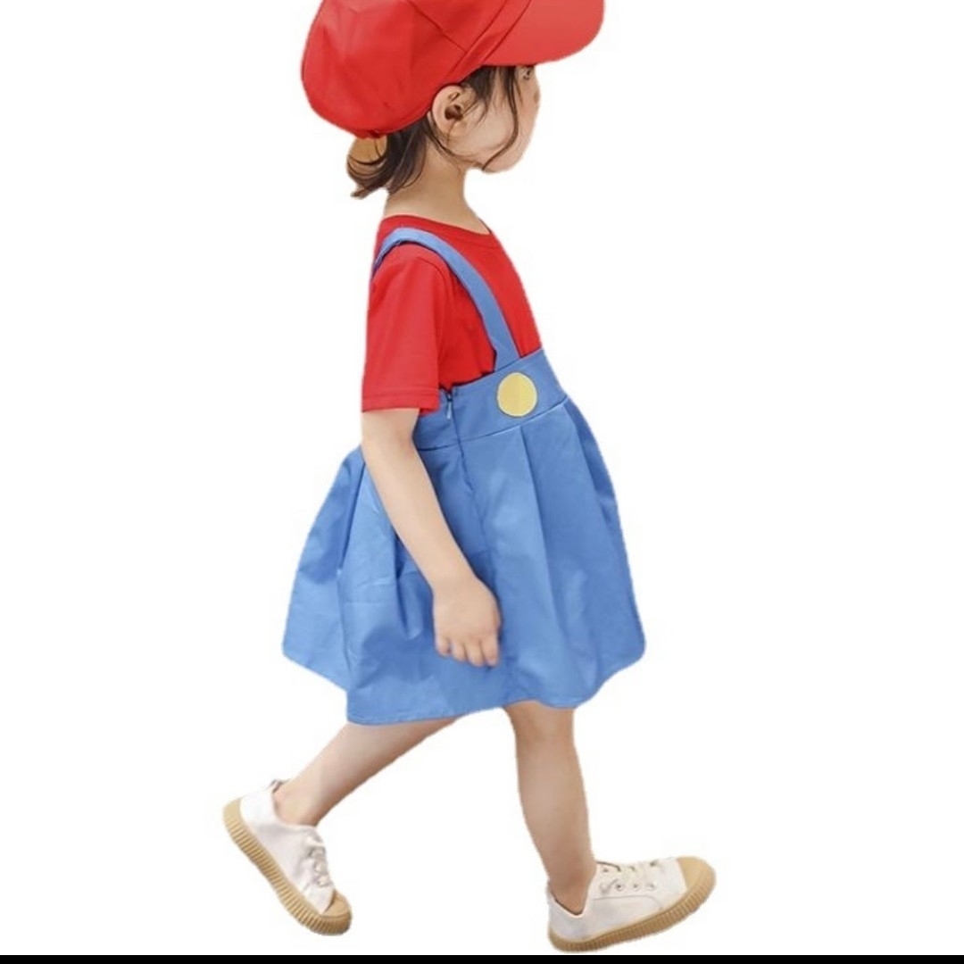 ☆半袖 マリオ ワンピース 子ども服 仮装 ハロウィン　USJ ユニバ キッズ/ベビー/マタニティのキッズ服女の子用(90cm~)(ワンピース)の商品写真