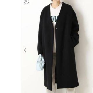 オシャレ✨ IENA イエナ  ノーカラー コート レディース ブラック  M