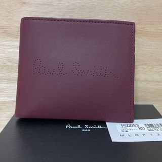 ポールスミス(Paul Smith)の新品 ポールスミス PAULSMITH 折り財布 牛革 ワイン レシート a(折り財布)