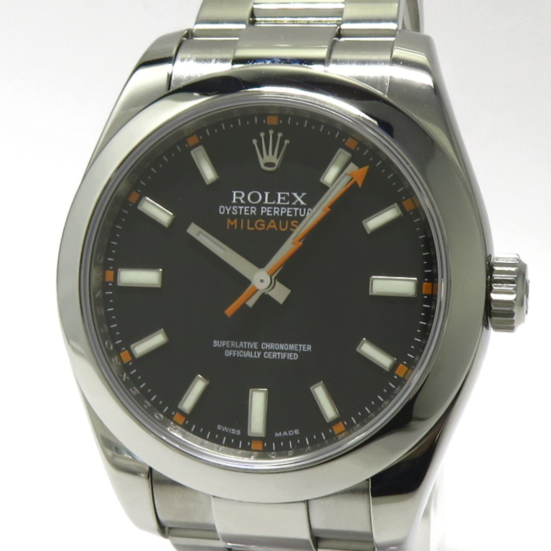 ROLEX ミルガウス 自動巻き SS ブラック文字盤 V番 116400 | フリマアプリ ラクマ