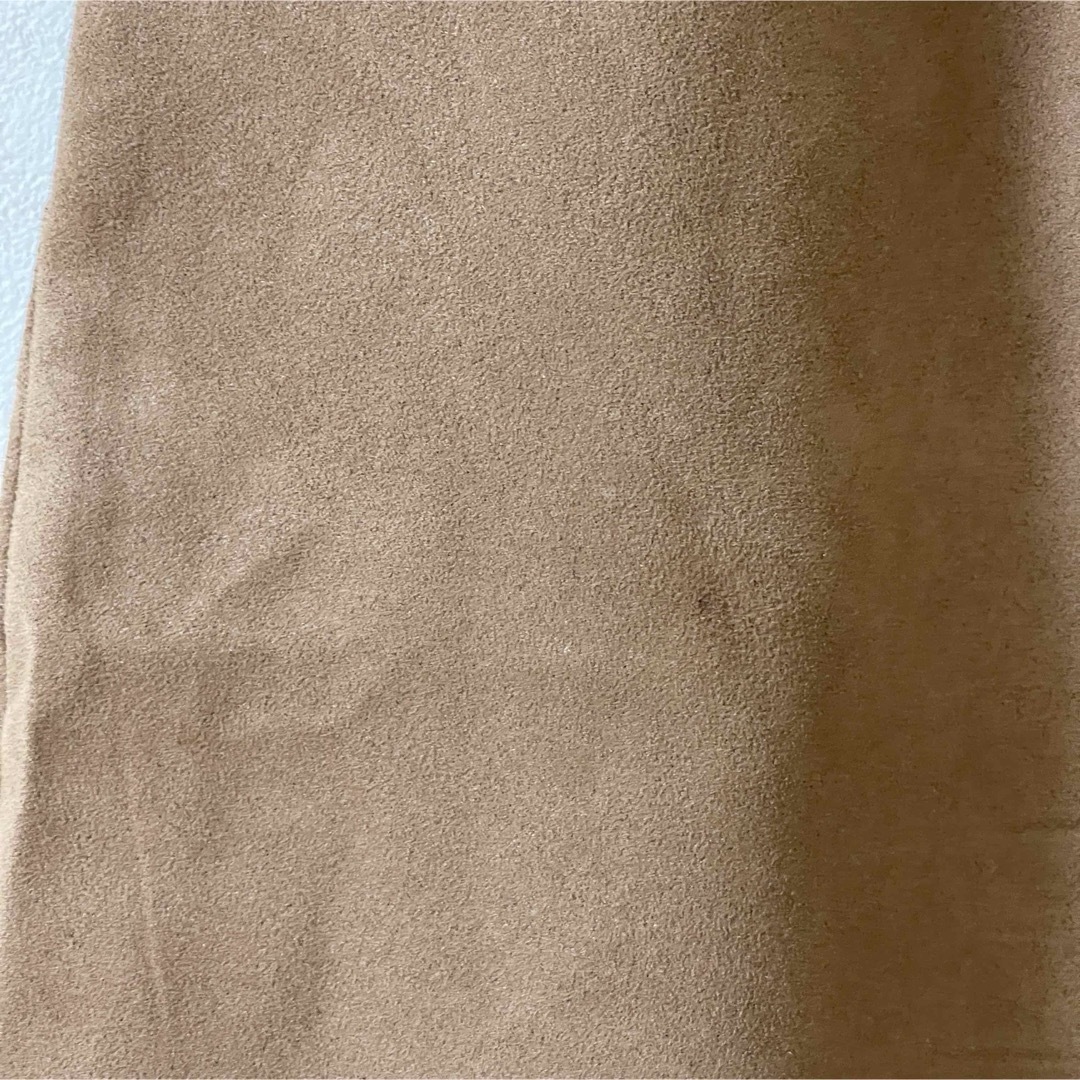 ブラウン　スエード風　膝丈スカート レディースのスカート(ひざ丈スカート)の商品写真