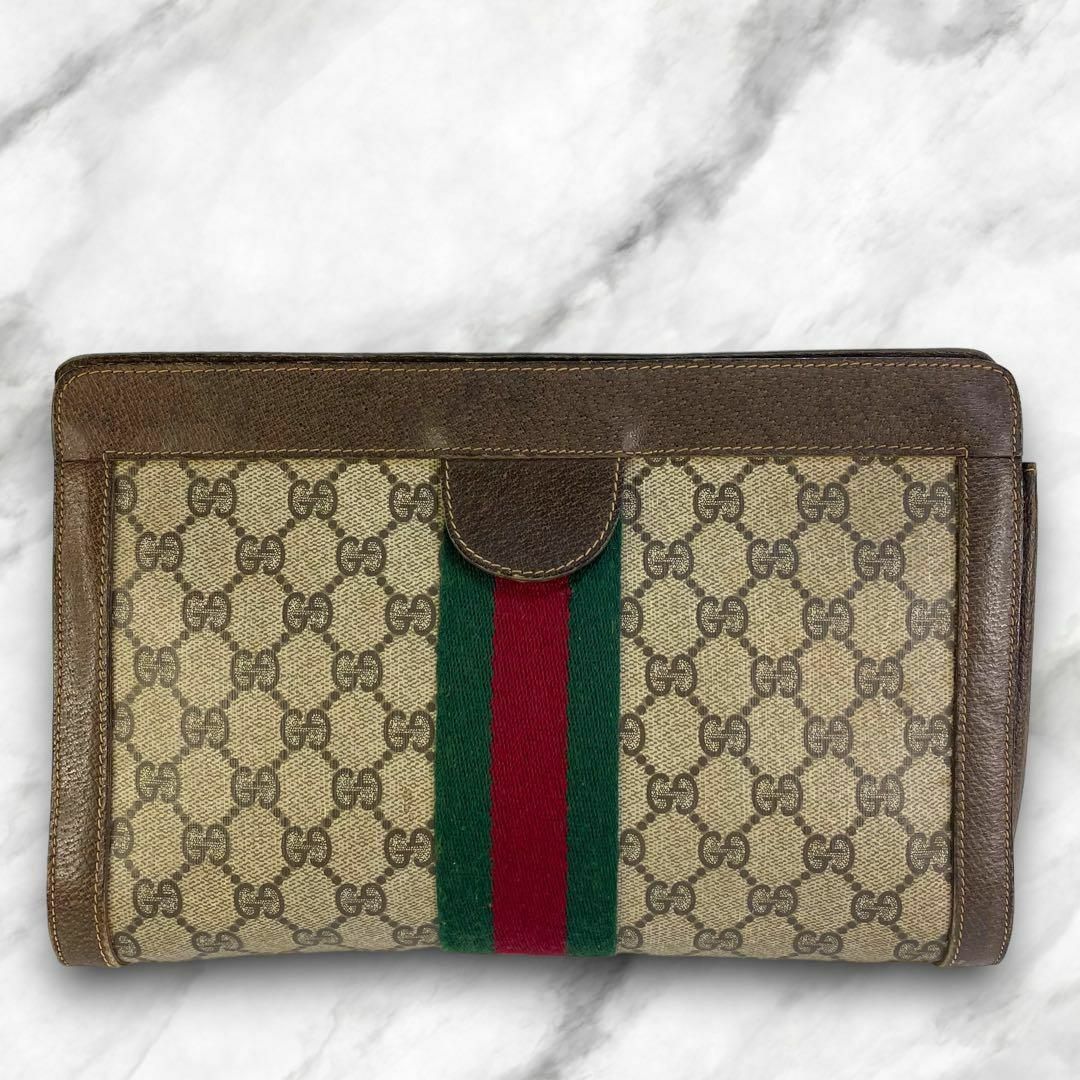 Gucci - 【レア物】オールドグッチ クラッチバッグ シェリーライン GG