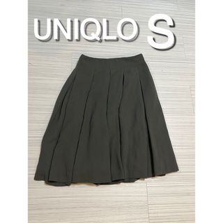 ユニクロ(UNIQLO)のUNIQLO スカート　グリーン　カーキ　深緑　フレアスカート(ひざ丈スカート)