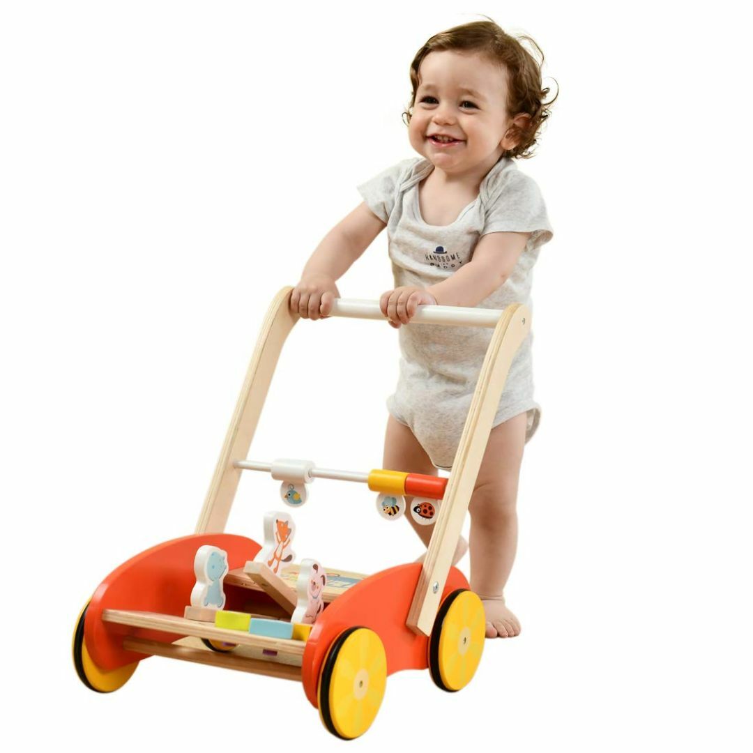 labebe 手押し車 赤ちゃん、グレープッシュとプルおもちゃ、子供のための学習