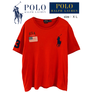 ポロラルフローレン(POLO RALPH LAUREN)のPOLO RALPH LAUREN　ビッグポニー　Tシャツ　XL　赤　USA古着(Tシャツ/カットソー(半袖/袖なし))