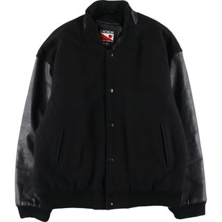 古着 CANADA SPORTSWEAR 袖革ウールスタジャン アワードジャケット バーシティジャケット メンズL /eaa396981(スタジャン)