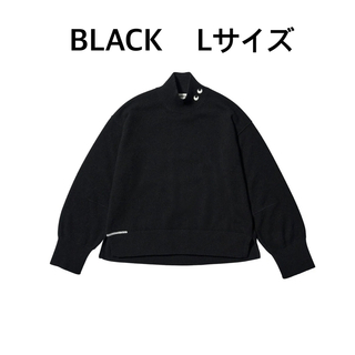 アニヤハインドマーチ(ANYA HINDMARCH)のカシミヤハイネックセーター　ブラック　Lサイズ(ニット/セーター)