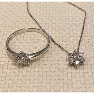 ジュエリーツツミ(JEWELRY TSUTSUMI)のダイヤモンドネックレス＆リングセット(ネックレス)