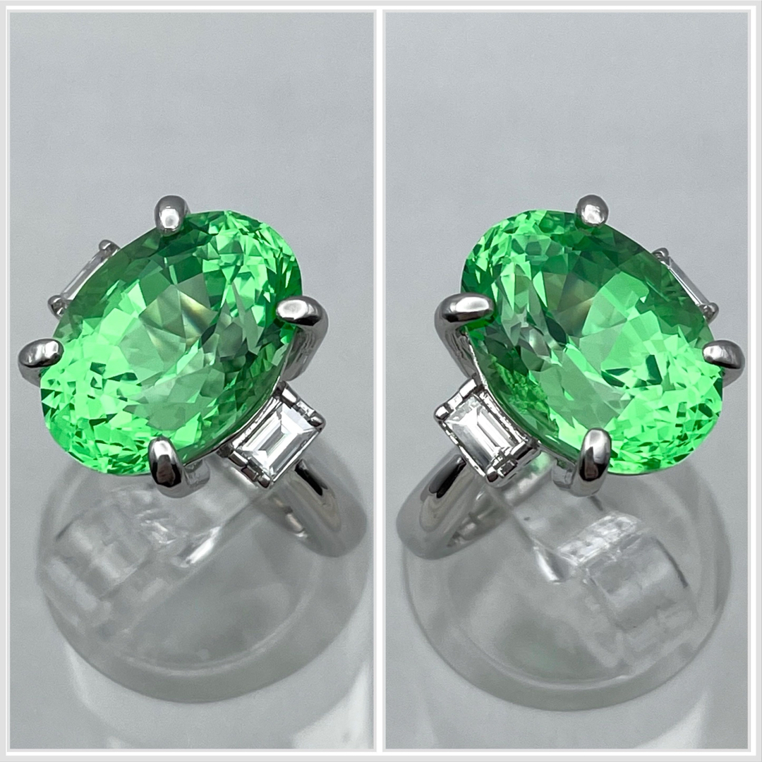 pt900 合成サファイア ダイヤ0.24ct リング レディースのアクセサリー(リング(指輪))の商品写真