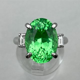 pt900 合成サファイア ダイヤ0.24ct リング(リング(指輪))