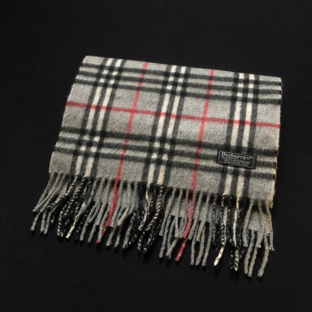 BURBERRY(バーバリー)のイングランド製 old burberrys カシミヤ マフラー シルバーグレー メンズのファッション小物(マフラー)の商品写真