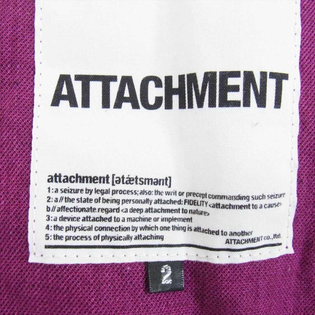 ATTACHIMENT(アタッチメント)のATTACHMENT アタッチメント AC31-209 フォギーダイ C/L ワッシャーツイル ショップコート パープル系 2【中古】 メンズのジャケット/アウター(トレンチコート)の商品写真