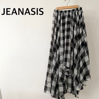 ジーナシス(JEANASIS)のJEANASIS ジーナシス　チェック柄　アシンメトリー　ロングスカート(ロングスカート)