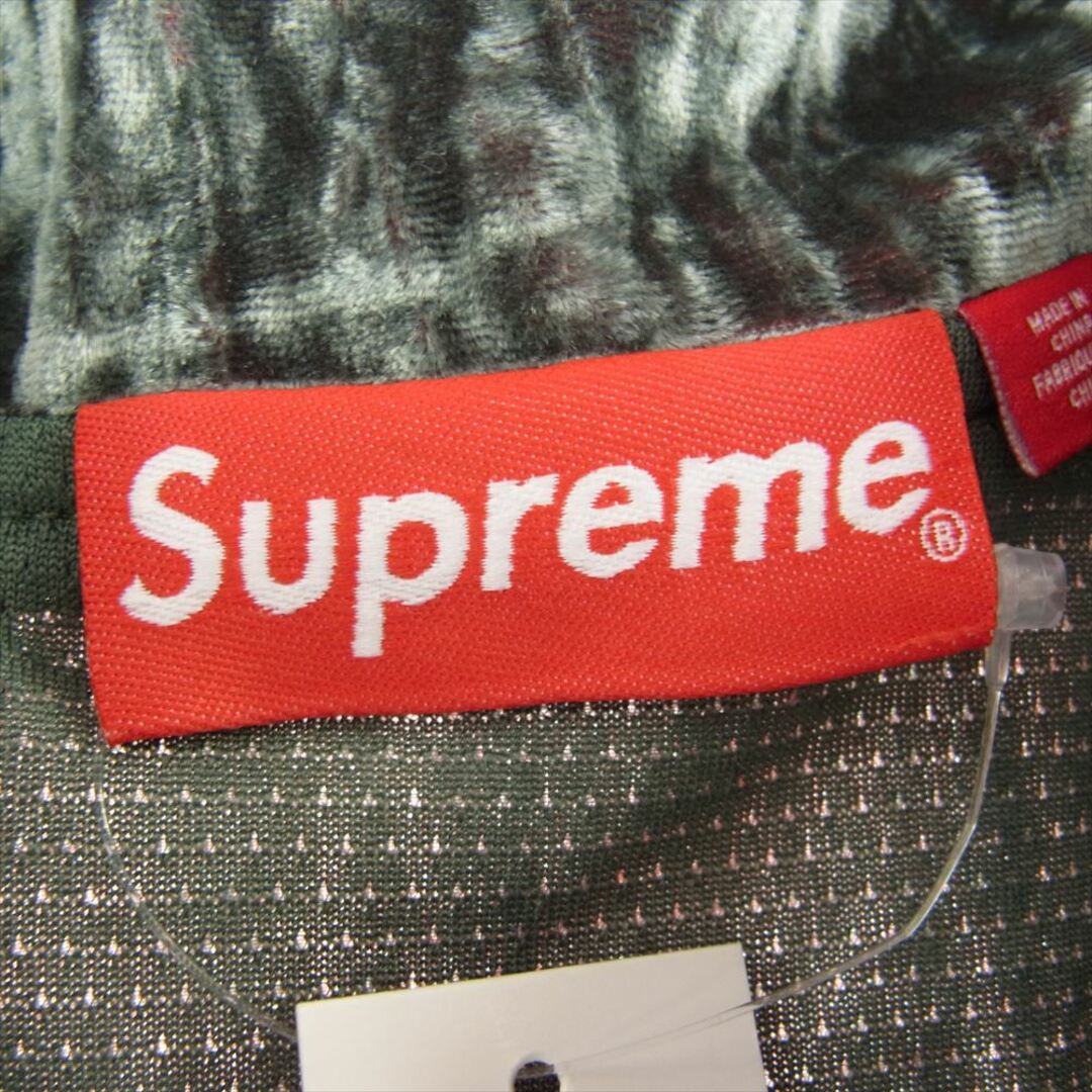 Supreme(シュプリーム)のSupreme シュプリーム ジャケット 23AW Crushed Velvet Track Jacket クラッシュベルベット トラック ジャケット グリーン系 M【極上美品】【中古】 メンズのジャケット/アウター(その他)の商品写真