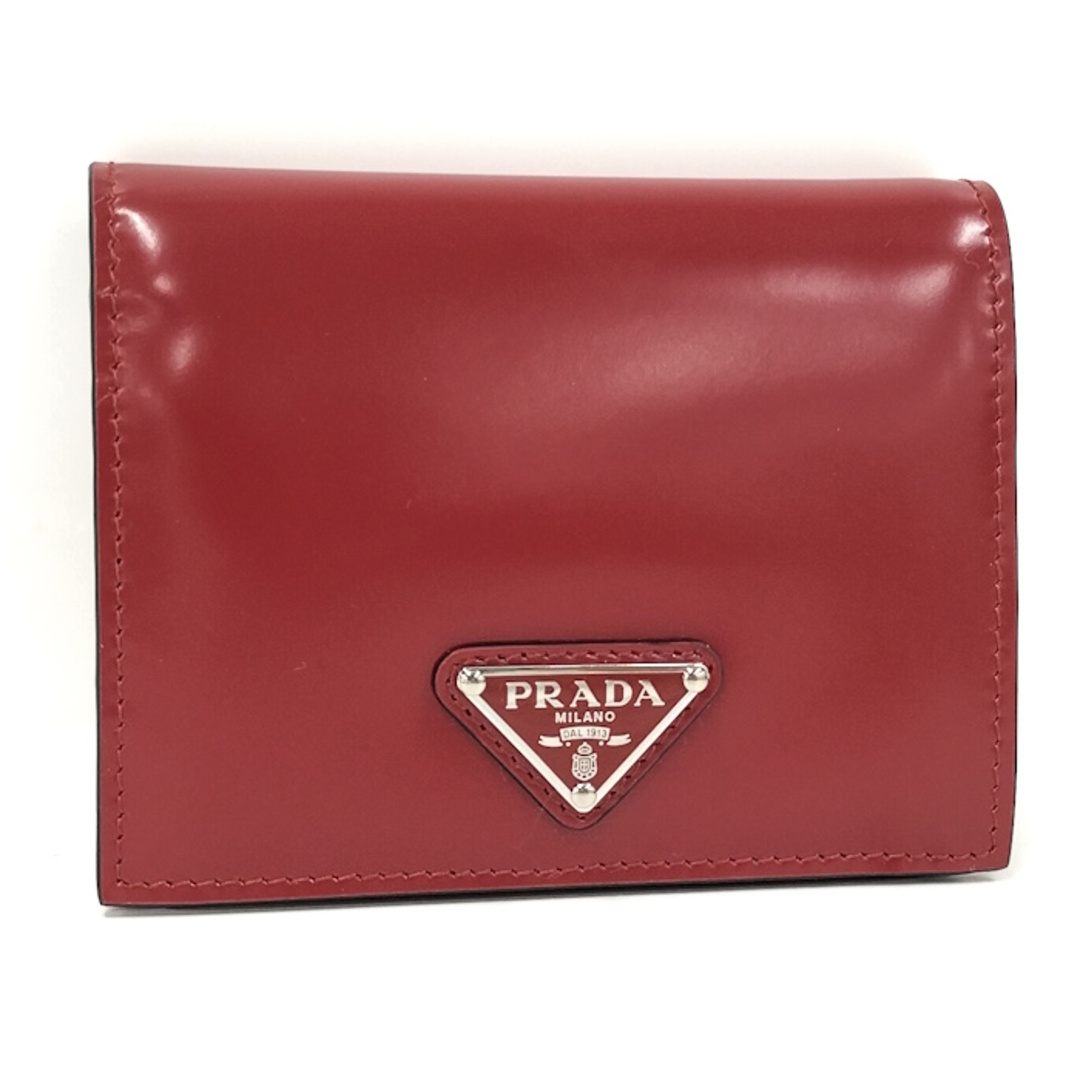 PRADA(プラダ)のPRADA 二つ折り コンパクト財布 レザー レッド 1MV204 レディースのファッション小物(財布)の商品写真