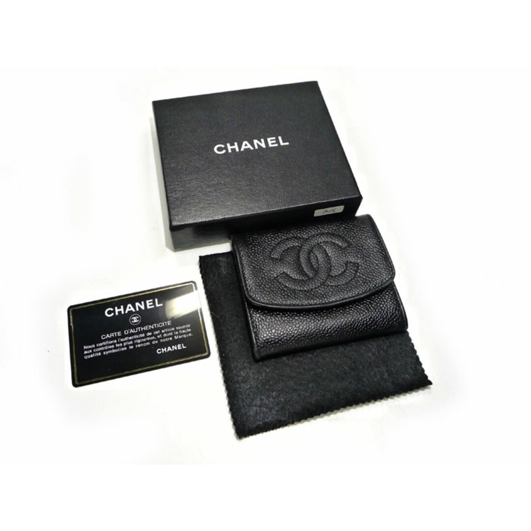 CHANEL(シャネル)のCHANEL ココマーク コインケース 小銭入れ キャビアスキン ブラック レディースのファッション小物(コインケース)の商品写真