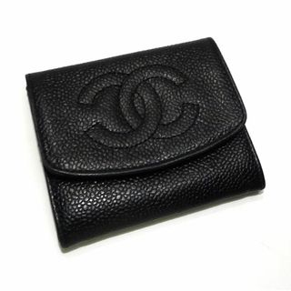 シャネル(CHANEL)のCHANEL ココマーク コインケース 小銭入れ キャビアスキン ブラック(コインケース)