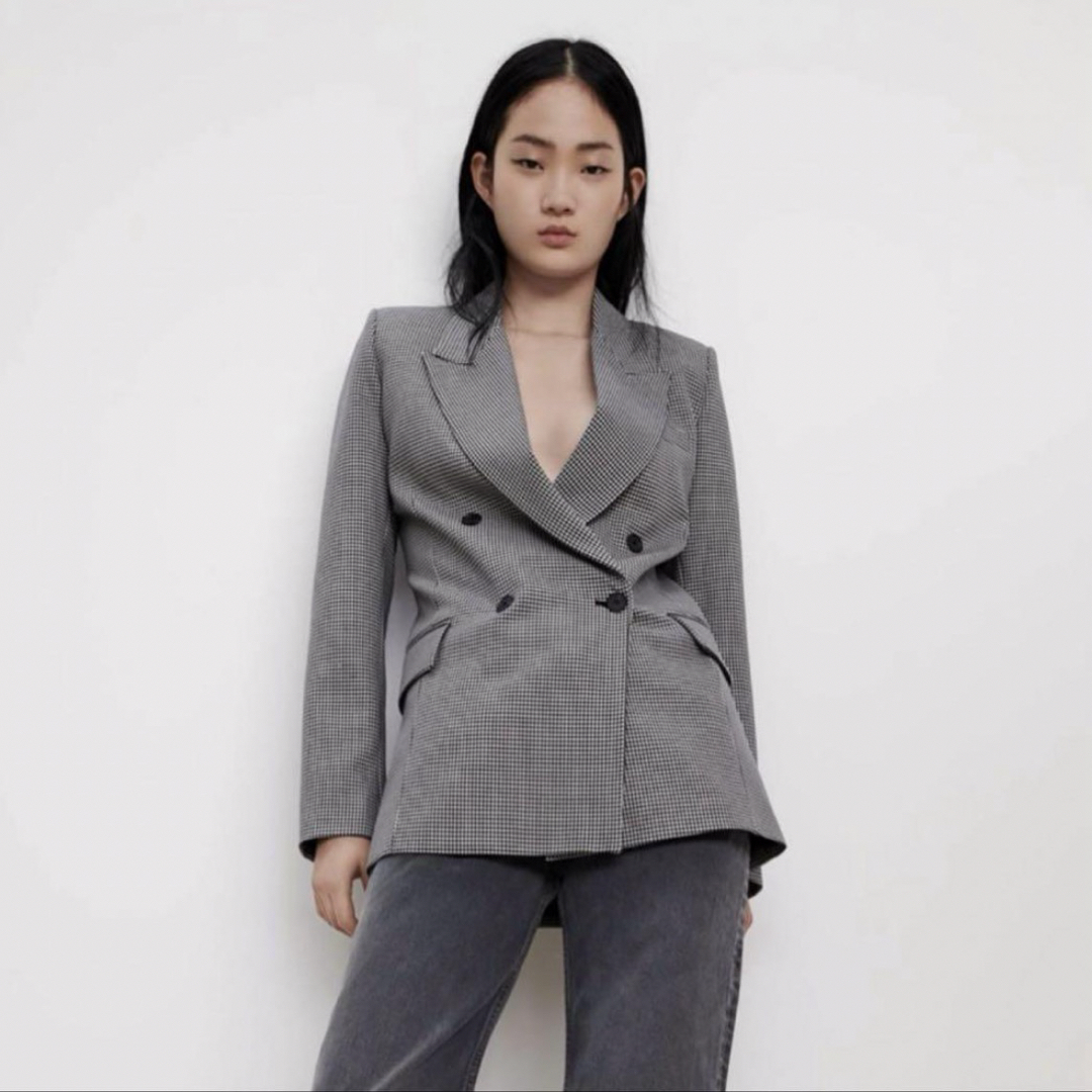 ZARA(ザラ)のザラ ZARA テーラードチェックジャケット レディース XS レディースのジャケット/アウター(テーラードジャケット)の商品写真