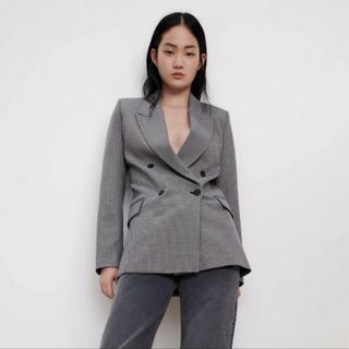 ザラ(ZARA)のザラ ZARA テーラードチェックジャケット レディース XS(テーラードジャケット)