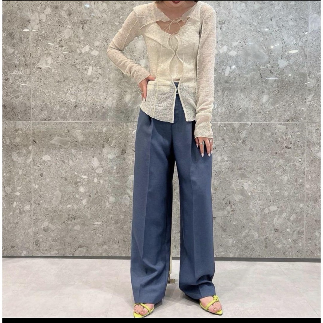 LE CIEL BLEU - テクスチャーシアーボウトップ / Textured Sheer Bow