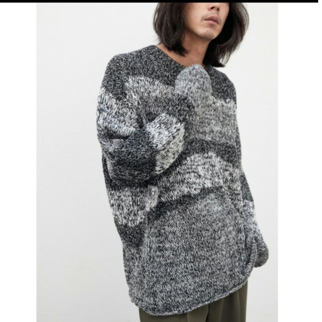 LIDNM(リドム)のリドム　JACQUARD MESH KNIT　サイズМ メンズのトップス(ニット/セーター)の商品写真