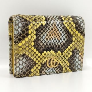 グッチ(Gucci)のGUCCI コンパクトウォレット レザー パイソン マルチカラー 456126(財布)