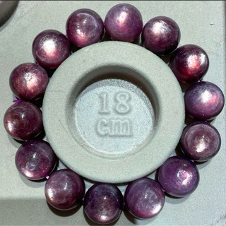 セール❗️超大玉❗️パープルマイカ(葡萄パープル色)16mm天然石ブレスレット(ブレスレット/バングル)