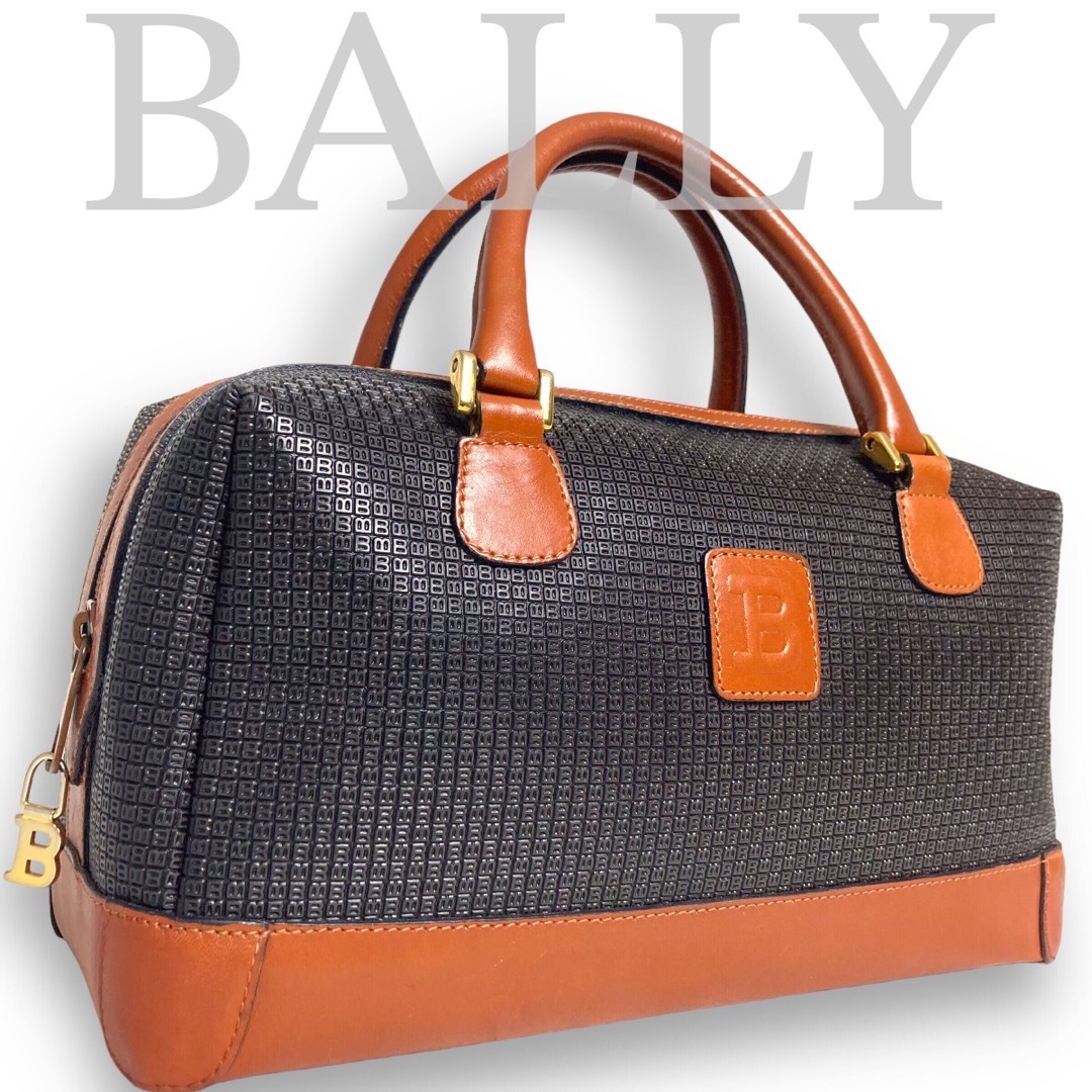 ☆美品☆BALLY  バリー　ハンド　ミニボストン　バック　総柄バリー