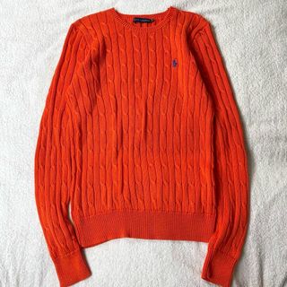 ラルフローレン(Ralph Lauren)のラルフローレン ケーブルニット セーター オレンジ  綿 コットン 長袖(ニット/セーター)