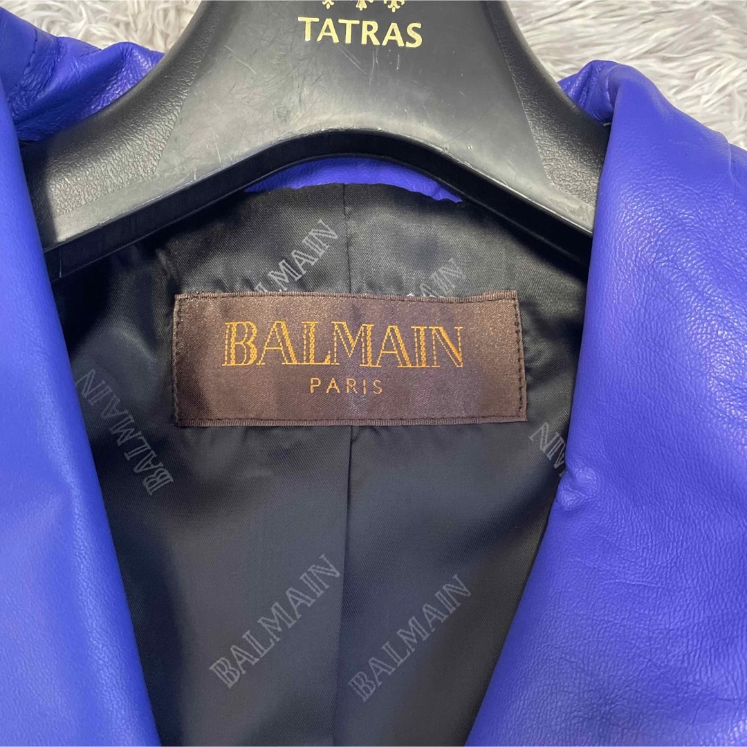 BALMAIN(バルマン)のバルマン　ラムレザージャケット　テーラードジャケット　サイズ11 羊革 レディースのジャケット/アウター(テーラードジャケット)の商品写真