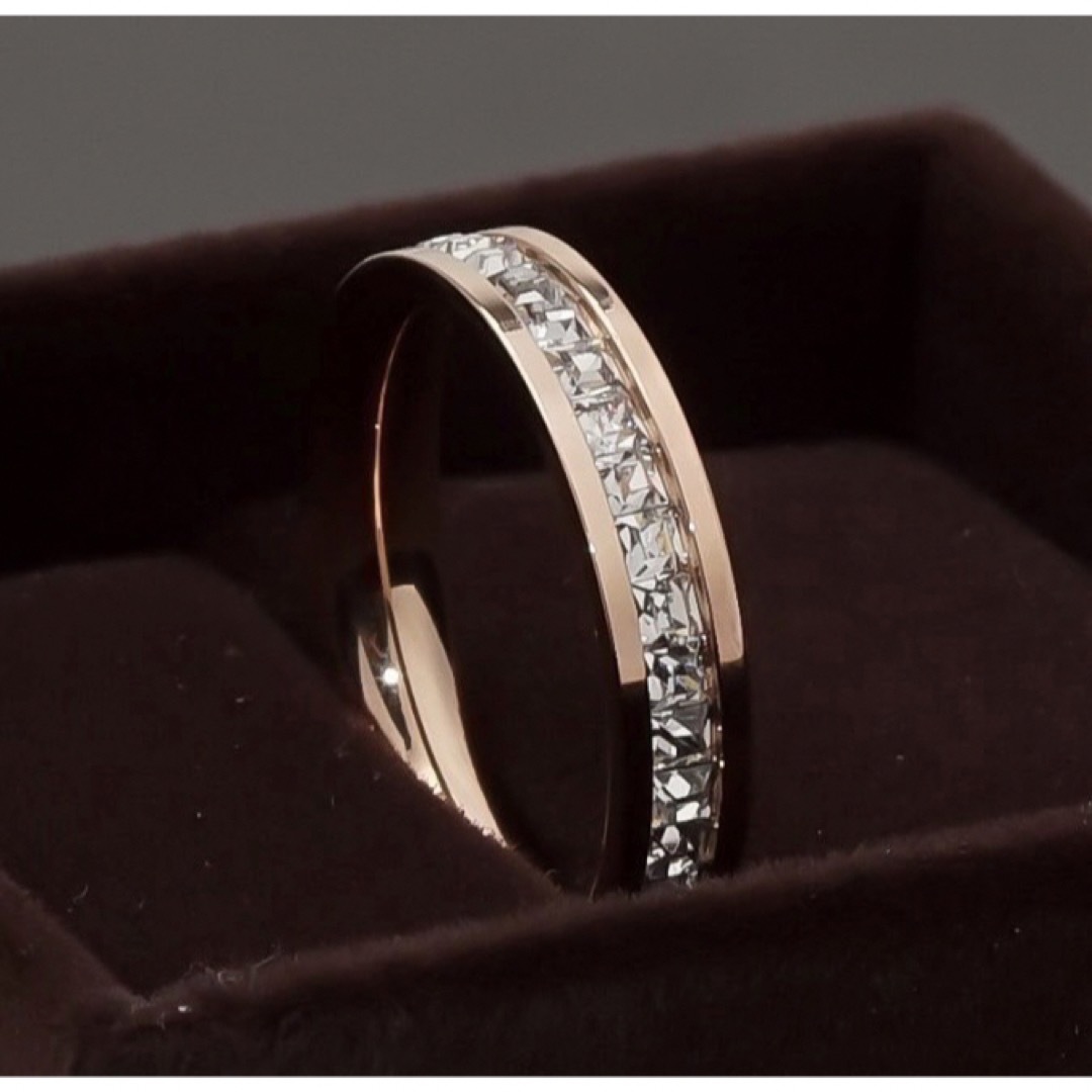 全キラ ステンレスリング ステンレス指輪 ピンキーリング フルエタニティ ピンク レディースのアクセサリー(リング(指輪))の商品写真
