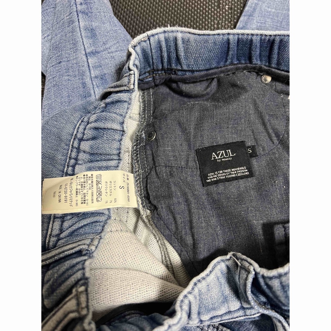 AZUL by moussy(アズールバイマウジー)のAZUL アズール　スウェットデニムパンツ　クラッシュ加工 メンズのパンツ(デニム/ジーンズ)の商品写真