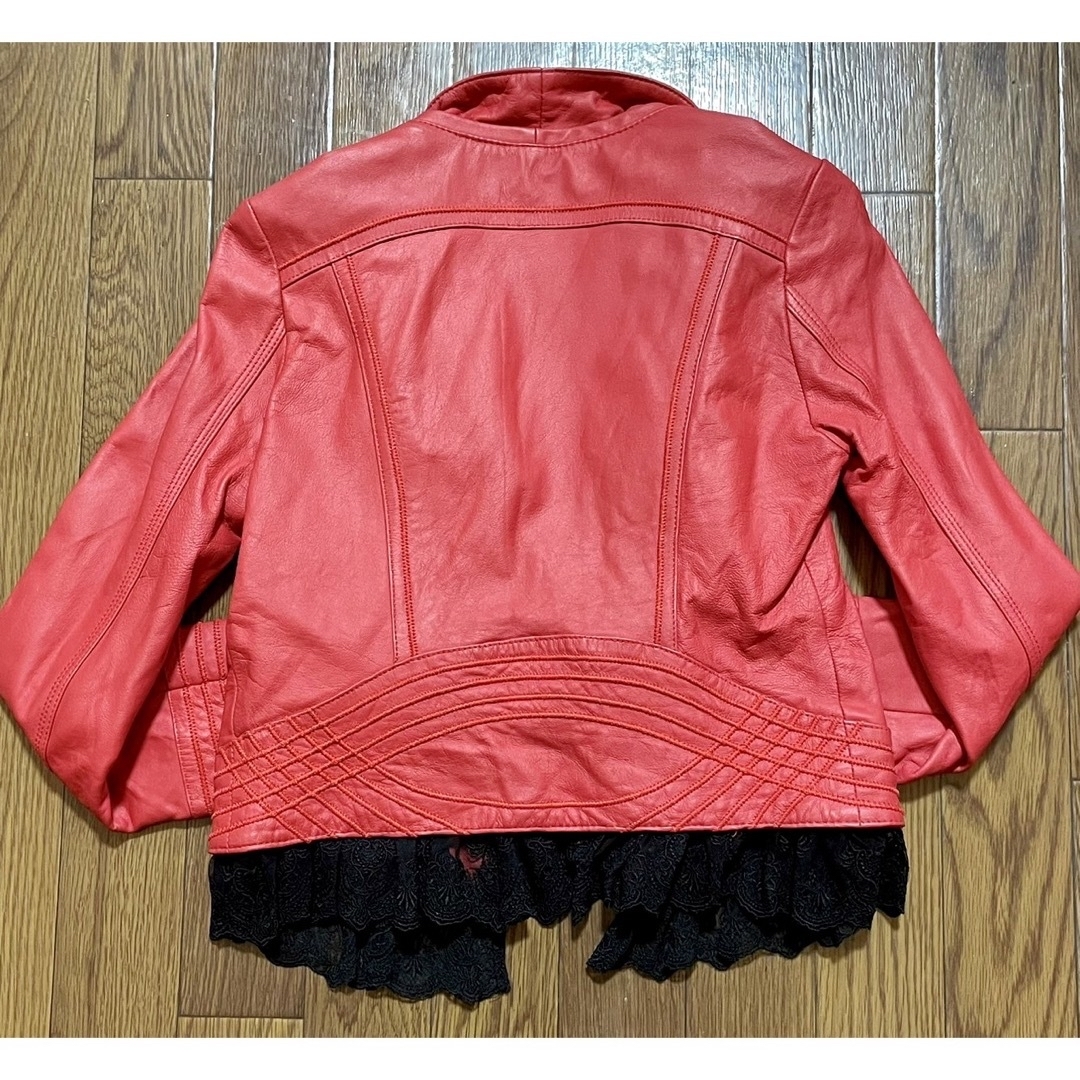SPIRAL GIRL(スパイラルガール)のspiralgirl ジャケット 羊革 レッド レディースのジャケット/アウター(ライダースジャケット)の商品写真