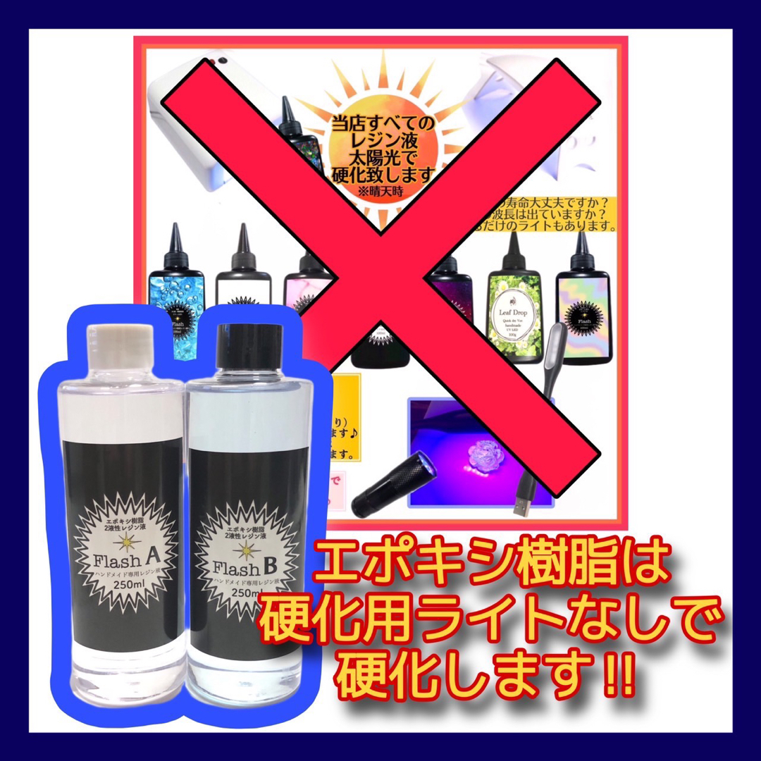 フラッシュ　2液性樹脂レジン液500ml  ＋着色料24色 ハンドメイドの素材/材料(各種パーツ)の商品写真