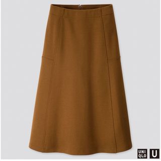 ユニクロ(UNIQLO)のジャージーフレアスカート  Brown（丈標準73～77cm）(ひざ丈スカート)