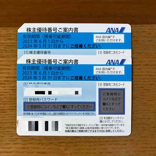 エーエヌエー(ゼンニッポンクウユ)(ANA(全日本空輸))のANA 株主優待券 2枚 セット 枚数変更可(航空券)