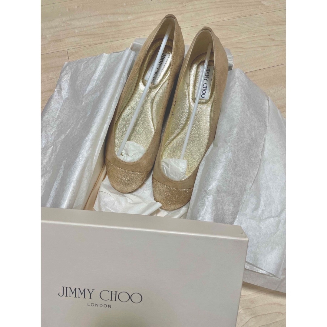 新品未使用】ジミーチュウ Jimmy Choo スエード フラットシューズ-