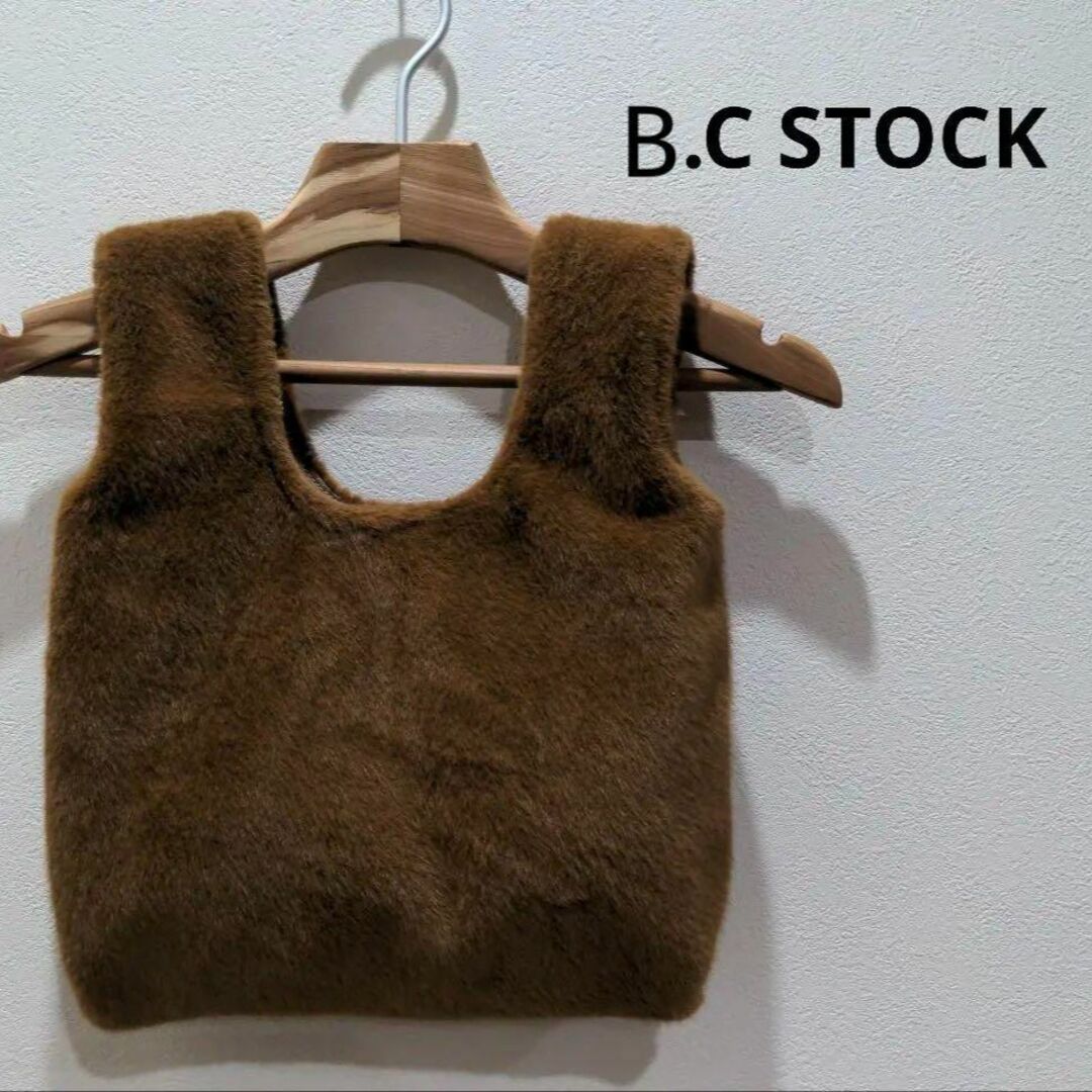 B.C STOCK(ベーセーストック)のB.C STOCK ベーセーストック ECOファーカラーミニショッパー ブラウン レディースのバッグ(ハンドバッグ)の商品写真