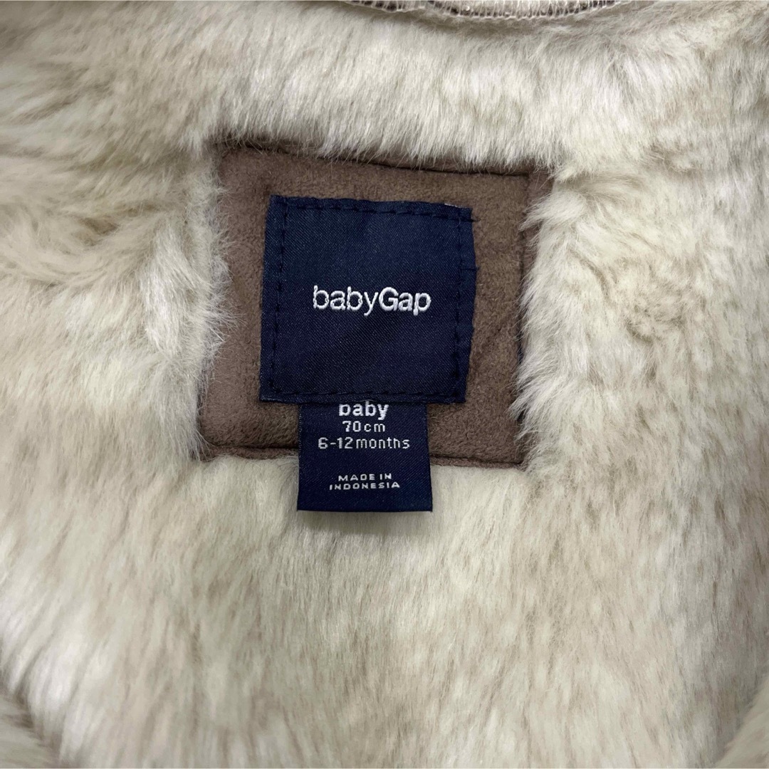 babyGAP(ベビーギャップ)のbabyGAP くま耳 フェイクムートン 防寒着 アウター おくるみ キッズ/ベビー/マタニティのベビー服(~85cm)(ジャケット/コート)の商品写真