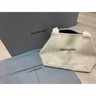 バレンシアガ(Balenciaga)のBALENCIAGA ネイビーカバス　ベージュ(トートバッグ)