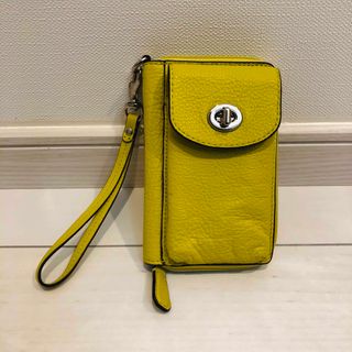 コーチ(COACH)の【未使用美品】コーチ　ターンロック　ウォレット　coach　レザー　コーチ　黄色(財布)