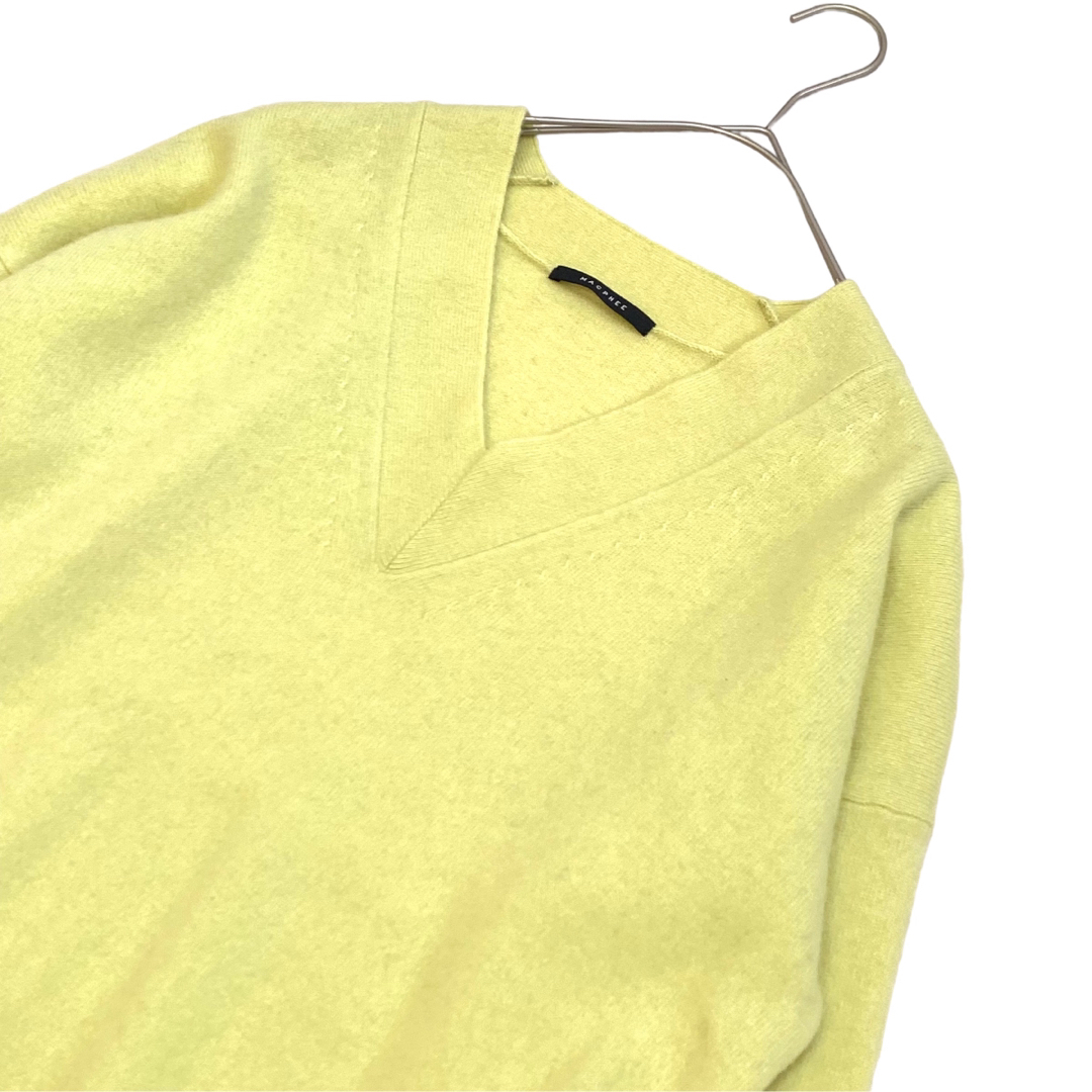 MACPHEE(マカフィー)のマカフィー カシミヤブレンド Vネック ニット セーター ゆったり 黄色 S レディースのトップス(ニット/セーター)の商品写真