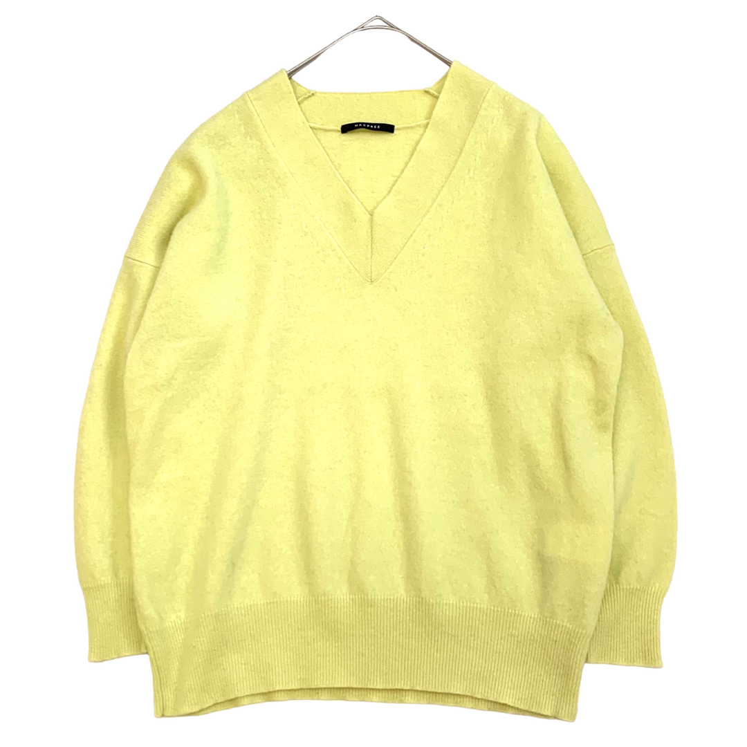 MACPHEE(マカフィー)のマカフィー カシミヤブレンド Vネック ニット セーター ゆったり 黄色 S レディースのトップス(ニット/セーター)の商品写真