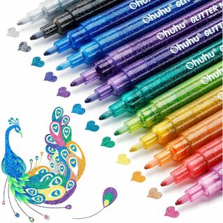 Ohuhu マーカーペン 12色 セット メタリックペン 水性ペン カラーペン (その他)