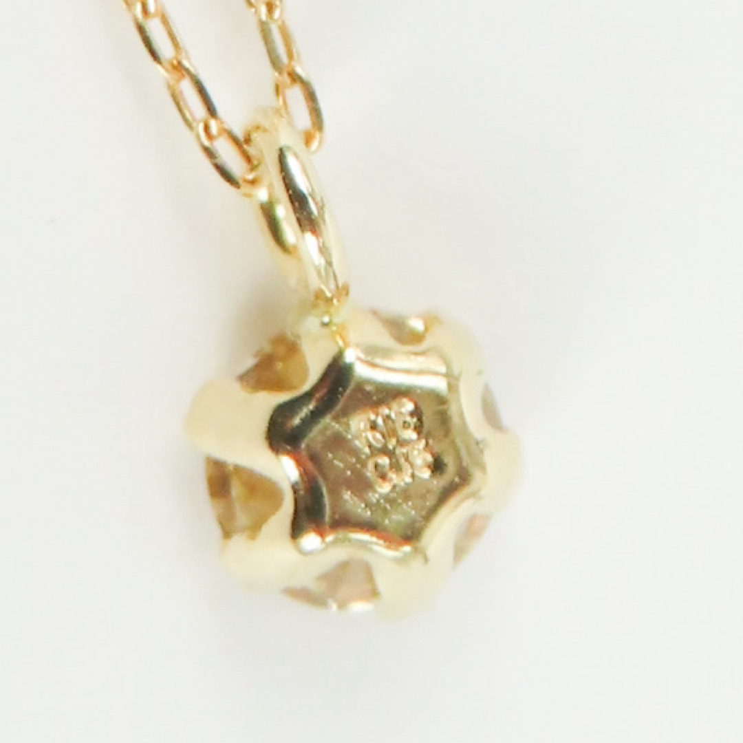 K18YG 天然ダイヤモンド0.15ct ネックレス　一粒ダイヤペンダント レディースのアクセサリー(ネックレス)の商品写真