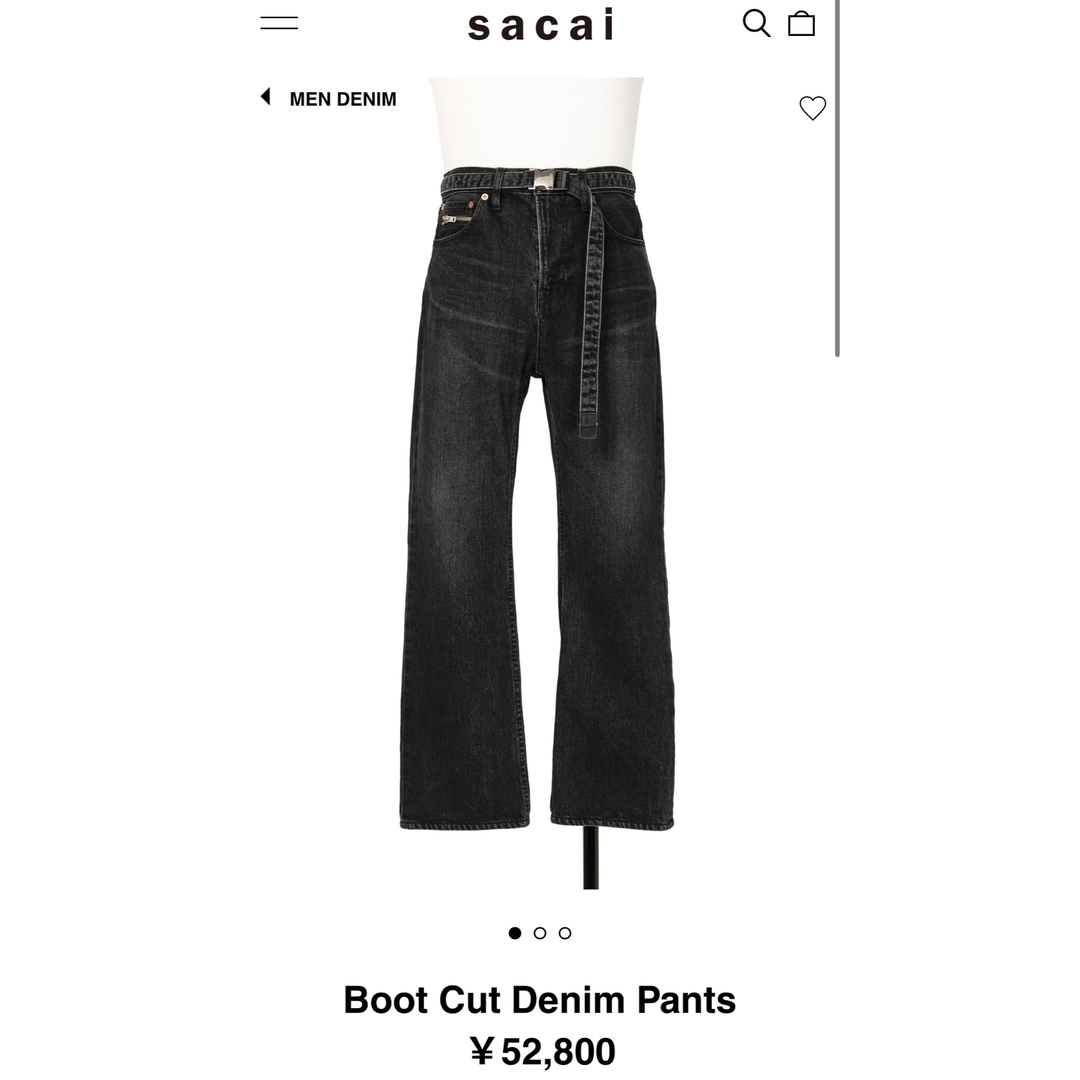 sacai(サカイ)のsacai boots cut denim ブーツカットデニム メンズのパンツ(デニム/ジーンズ)の商品写真