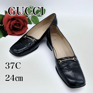 グッチ(Gucci)のGUCCI グッチ ビットローファー ローファー 金具 24 ブラック(ローファー/革靴)